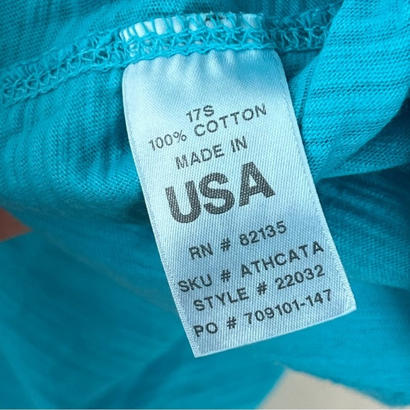 Fresh Produce Oversized Teal 3/4 Sleeve Graphic Fish Alaska Shirt Size Large - Picture 9 of 9